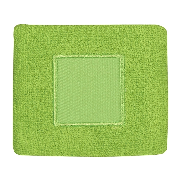 LIME color option for 100% Cotton Wristband With Patch