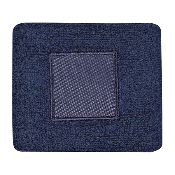 NAVY BLUE color option for 100% Cotton Wristband With Patch