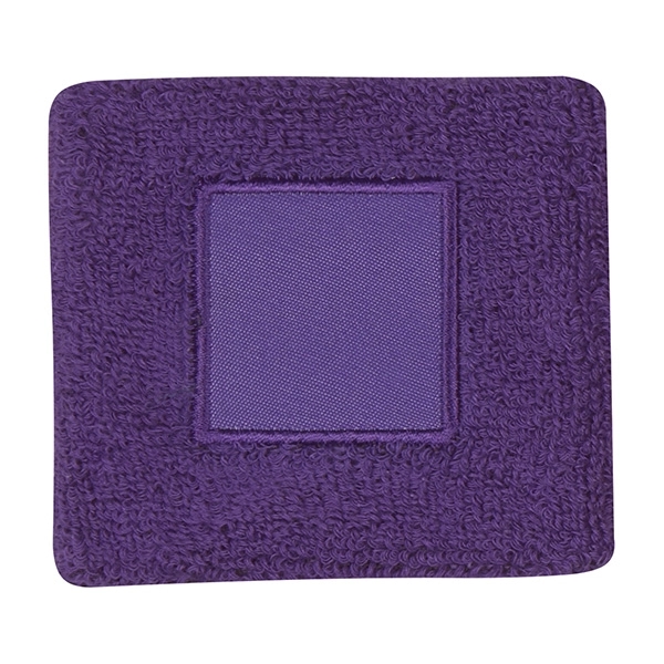 PURPLE color option for 100% Cotton Wristband With Patch