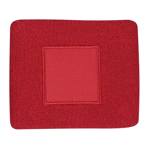 RED color option for 100% Cotton Wristband With Patch