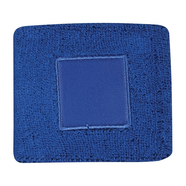 ROYAL BLUE color option for 100% Cotton Wristband With Patch
