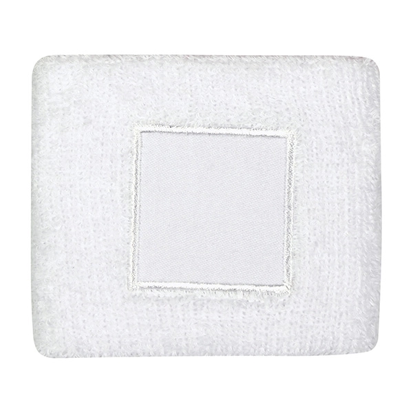WHITE color option for 100% Cotton Wristband With Patch