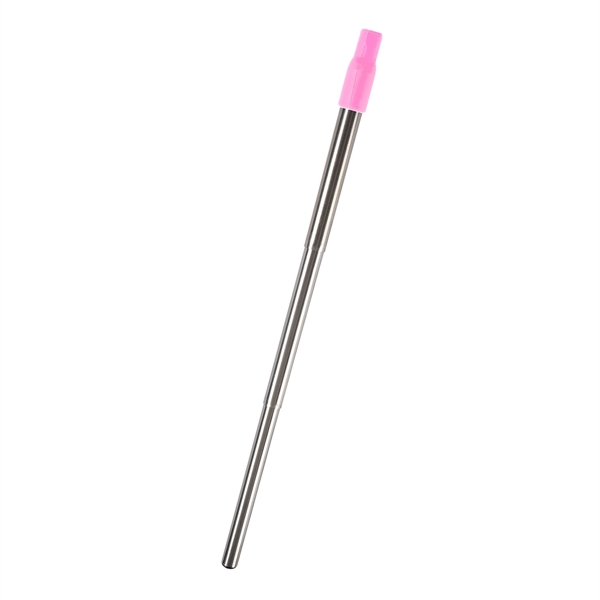 Pink color option for Foldable Stainless Straw Set With Brush Cleaner