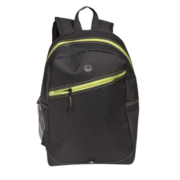 Black-Lime Green color option for Polyester Zip Fastening Tech Backpack