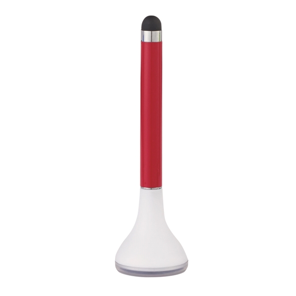 WHITE WITH RED color option for 2 In 1 Stylus Pen Stand And Screen Cleaner