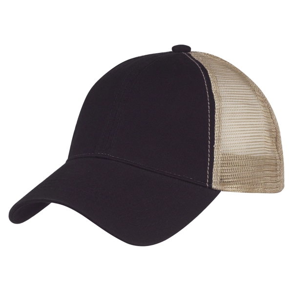 BLACK WITH KHAKI color option for Cap With A Mesh Back Texture