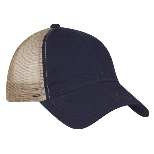NAVY BLUE WITH KHAKI color option for Cap With A Mesh Back Texture