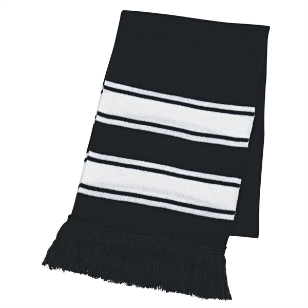 BLACK color option for Knitted Scarf With Fringe