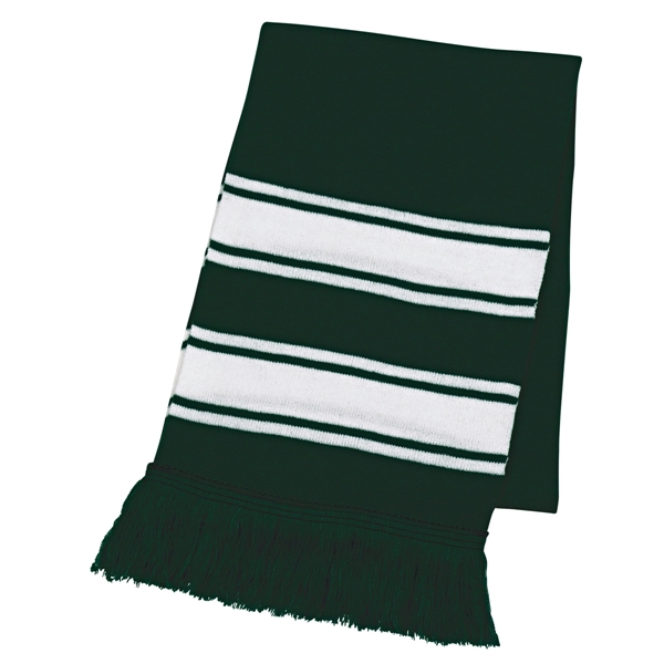 FOREST GREEN color option for Knitted Scarf With Fringe