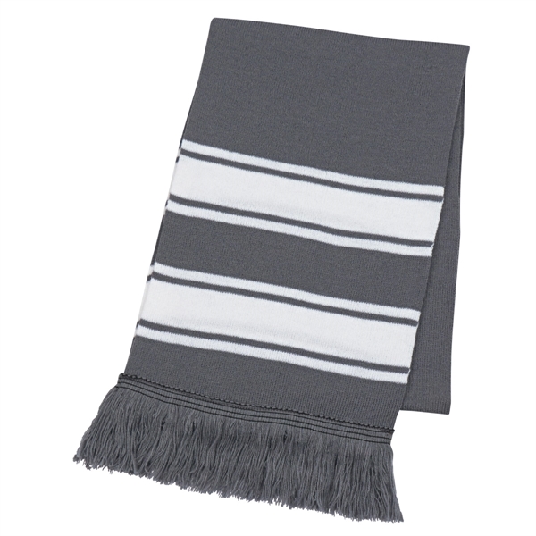 GRAY color option for Knitted Scarf With Fringe