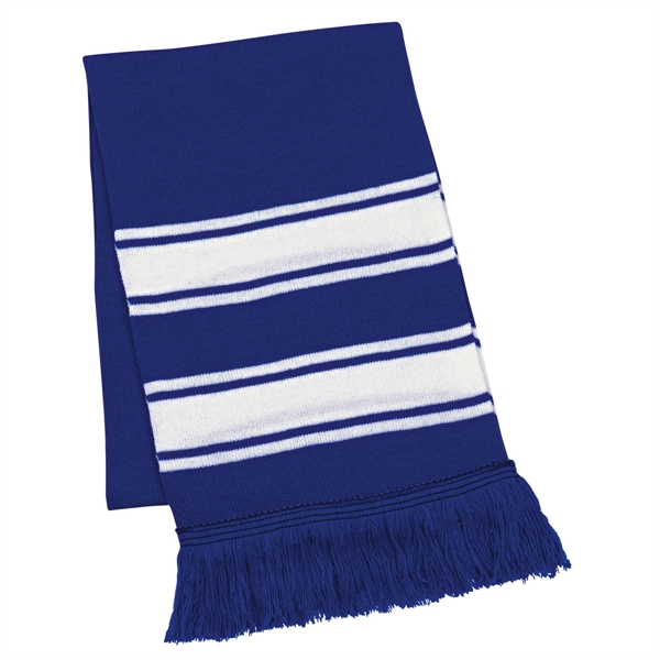 ROYAL BLUE color option for Knitted Scarf With Fringe