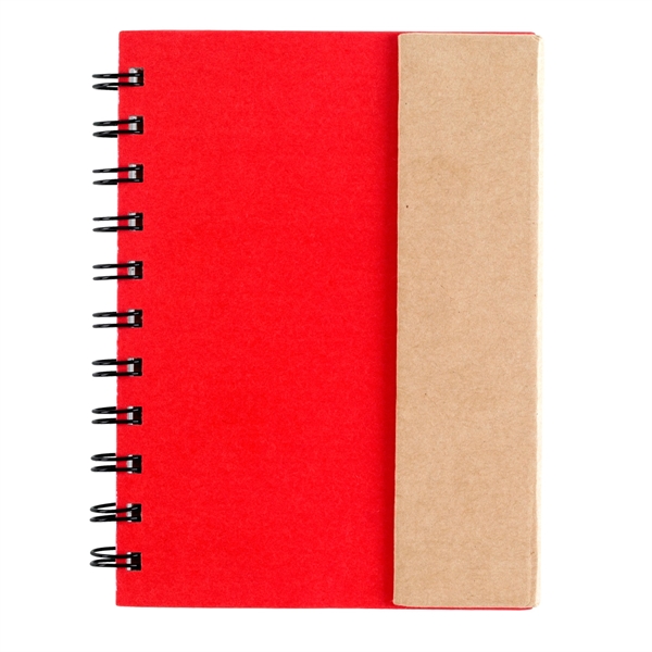 NATURAL RED color option for Mini Notebook With Sticky Notes
