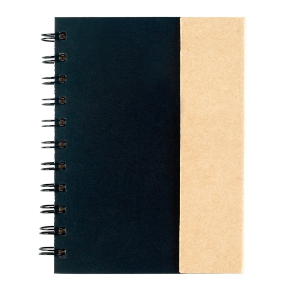 NATURAL WITH BLACK color option for Mini Notebook With Sticky Notes