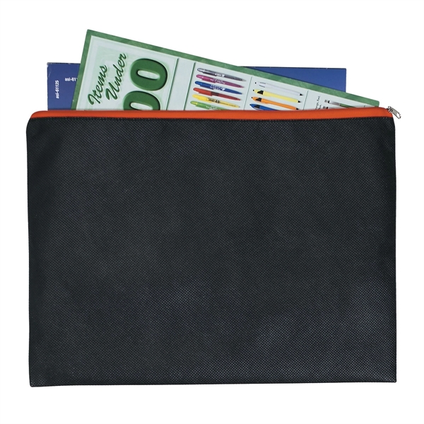 BLACK WITH RED color option for Water Resistant Document Pouch