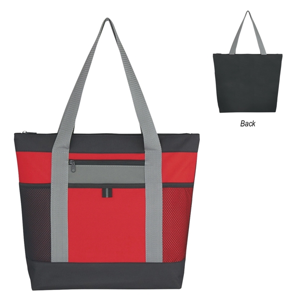RED BLACK GRAY color option for Tri Toned Tote