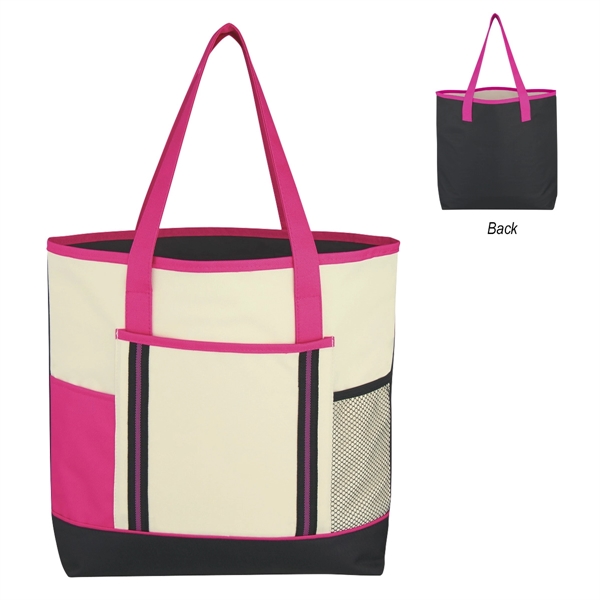 NATURAL FUCHSIA BLACK color option for Multicolored Tote