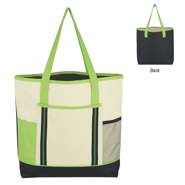 NATURAL LIME WITH BLACK color option for Multicolored Tote