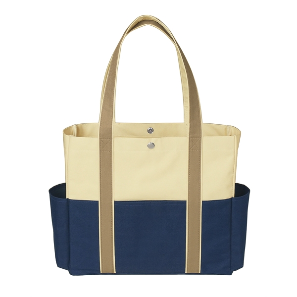NAVY WITH BEIGE color option for Triple Colored Tote