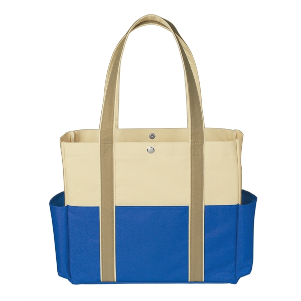 ROYAL WITH BEIGE color option for Triple Colored Tote