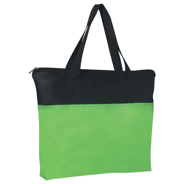 LIME color option for Non Woven Tote Bag With Zipper