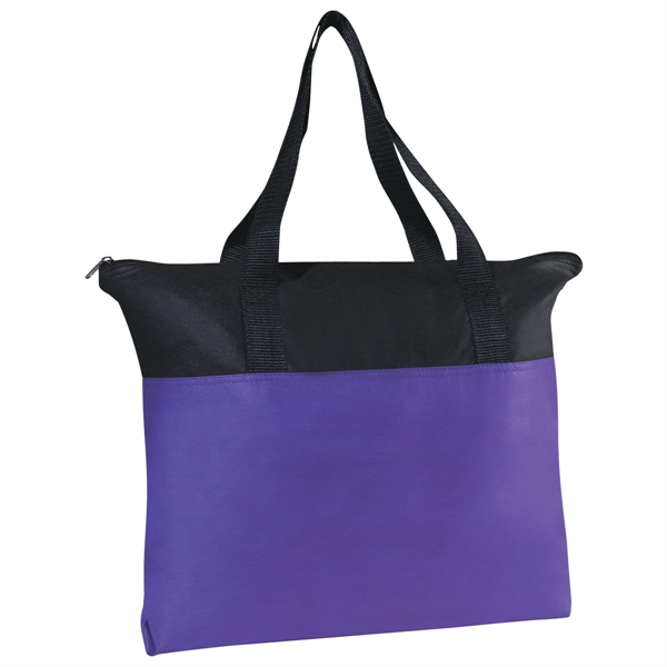 PURPLE color option for Non Woven Tote Bag With Zipper