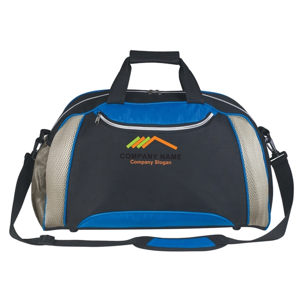 ROYAL BLUE WITH BLACK color option for Duffel Bag With Hook And Loop Closure
