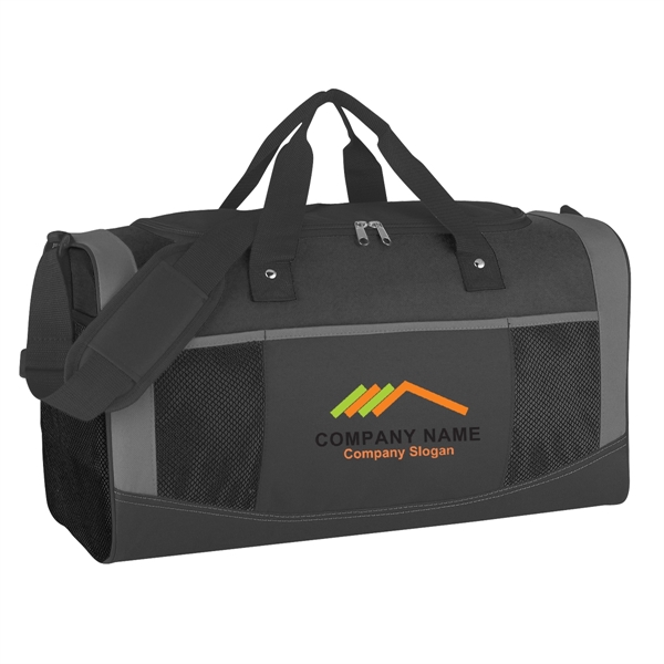BLACK WITH BLACK color option for Double Zippered Duffel Bag