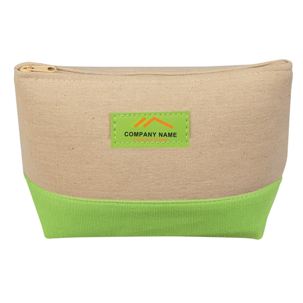 NATURAL WITH LIME color option for Mini Cosmetic Bag