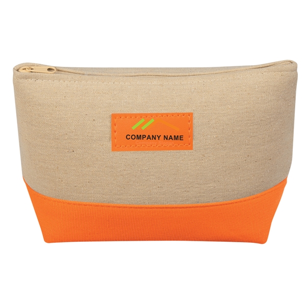 NATURAL WITH ORANGE color option for Mini Cosmetic Bag