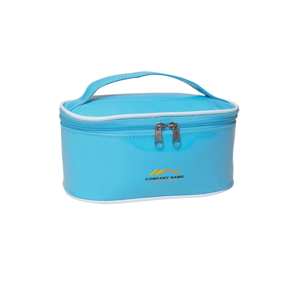 Light Blue color option for Portable Cosmetic Bag With Carrying Handle