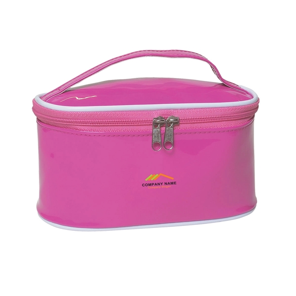 Pink color option for Portable Cosmetic Bag With Carrying Handle