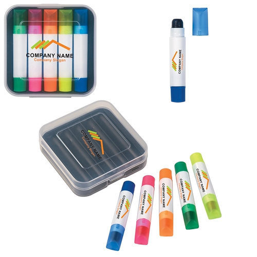 Main photo of 5 Compact Gel Wax Highlighters In Portable Pocket Case