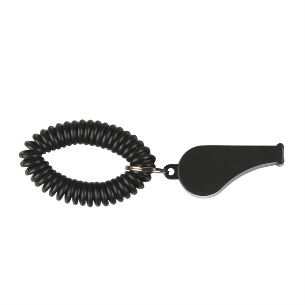 Black color option for Nicely Colored Whistle With Wrist Bands