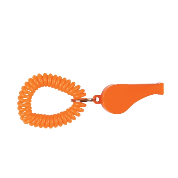 Orange color option for Nicely Colored Whistle With Wrist Bands