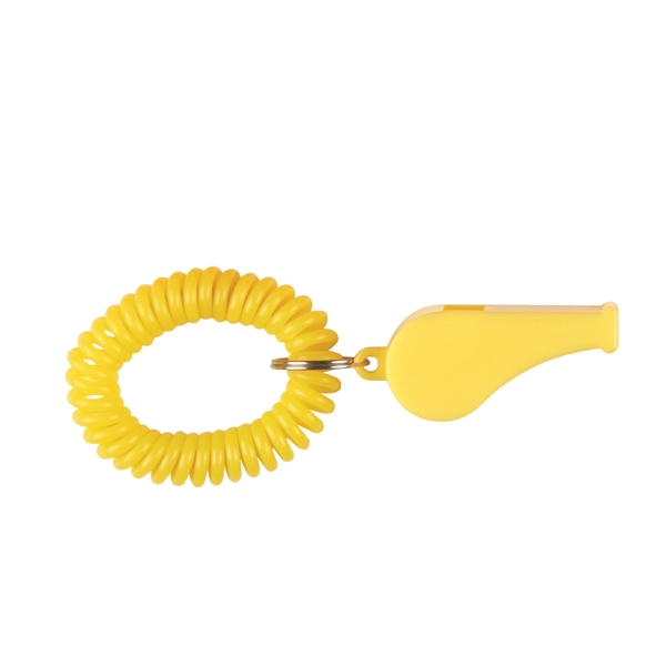 YELLOW color option for Nicely Colored Whistle With Wrist Bands