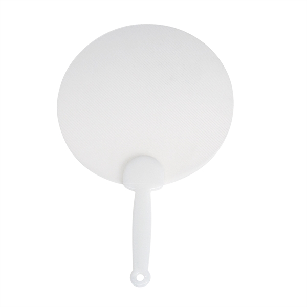 CLEAR WITH WHITE color option for Custom Plastic Hand Fan