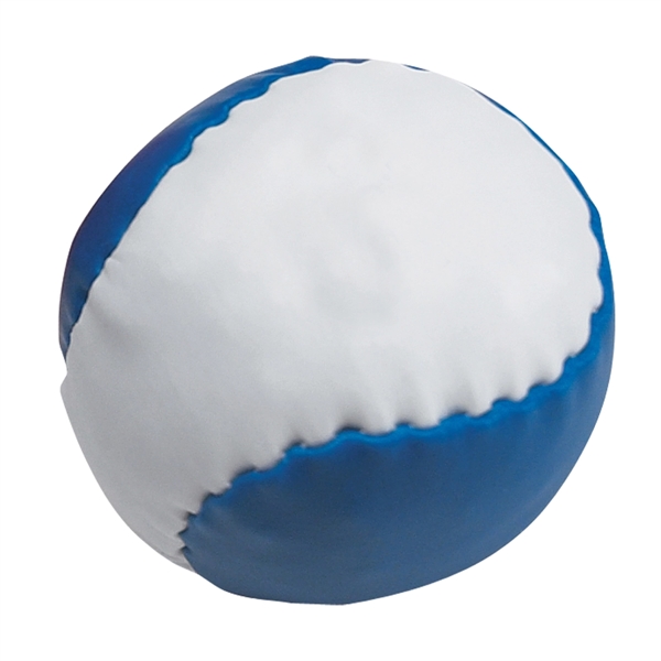 WHITE WITH BLUE color option for Pellet Filled Balls W Ith Leathered Covering