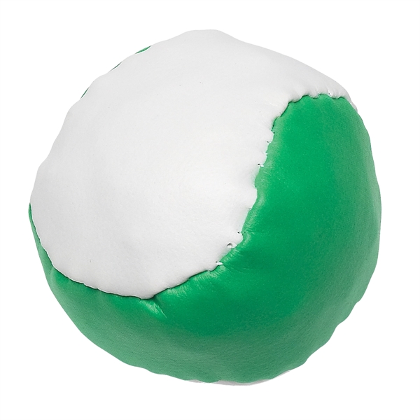 WHITE WITH GREEN color option for Pellet Filled Balls W Ith Leathered Covering