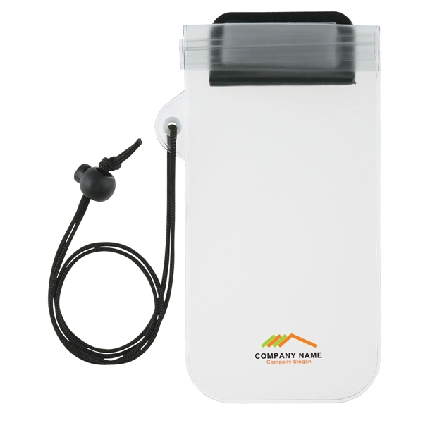CLEAR WITH BLACK color option for Water Resistant Mobile Device Pouch