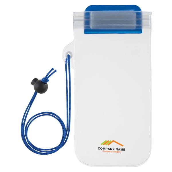 CLEAR WITH BLUE color option for Water Resistant Mobile Device Pouch