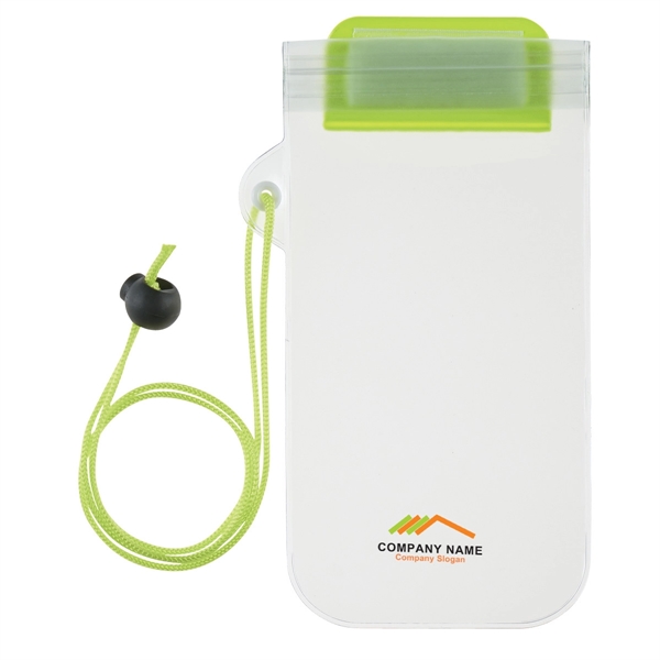 CLEAR WITH GREEN color option for Water Resistant Mobile Device Pouch