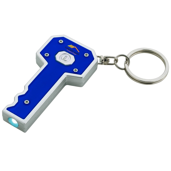 BLUE WITH SILVER color option for Key Chain With Led Light