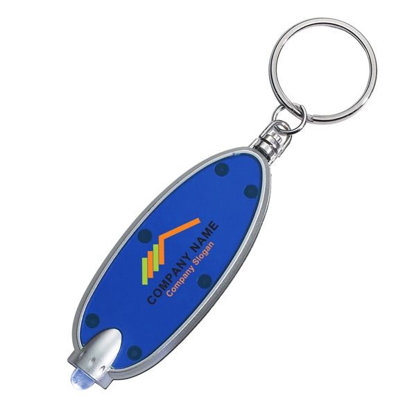 TRANSLUCENT BLUE color option for Oval Key Chain With Led Light