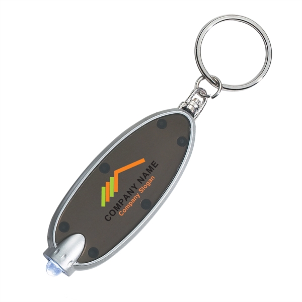 TRANSLUCENT CHARCOAL color option for Oval Key Chain With Led Light