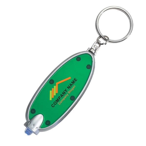 TRANSLUCENT GREEN color option for Oval Key Chain With Led Light
