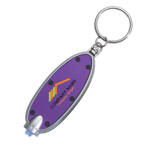 TRANSLUCENT PURPLE color option for Oval Key Chain With Led Light