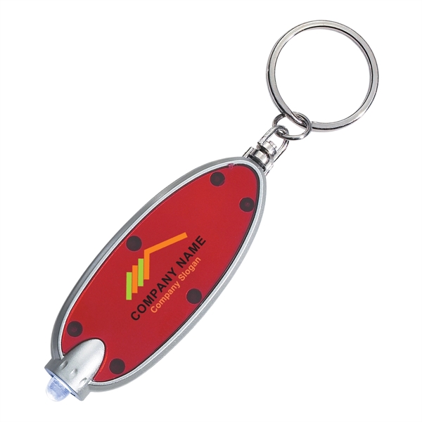 TRANSLUCENT RED color option for Oval Key Chain With Led Light