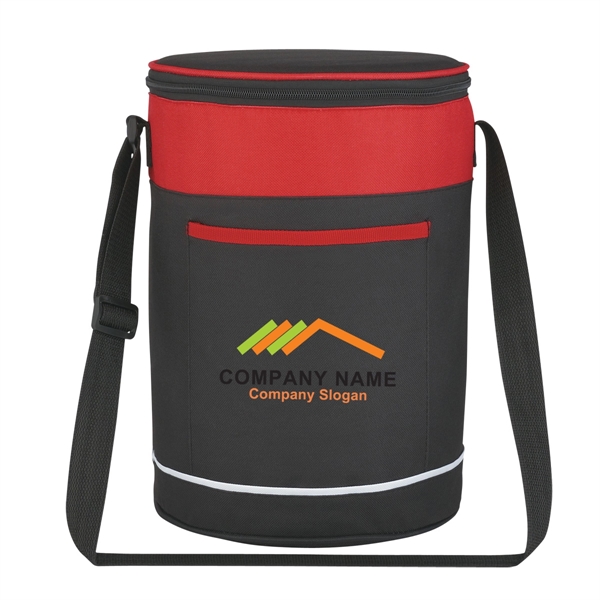 BLACK WITH RED color option for Circular Cooler Bag