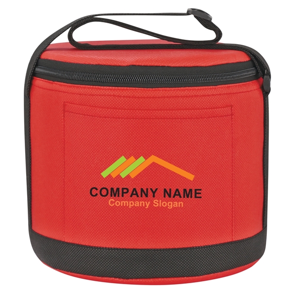 Red color option for Non Woven Round Cooler Bag