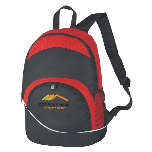 RED WITH BLACK color option for Sleek Curved Backpack